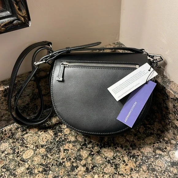 Rebecca Minkoff Black Aster Saddle Crossbody Retail 295.00 NWT - Picture 7 of 9